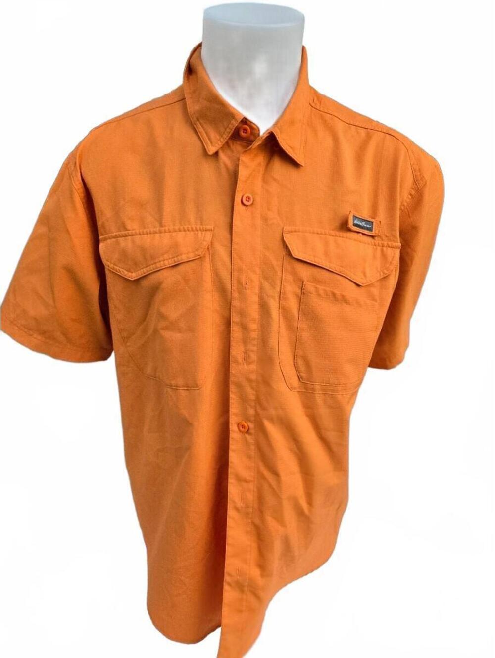 Eddie Bauer utility technical Men's XL Orange Short Sleeve Polo Shirt